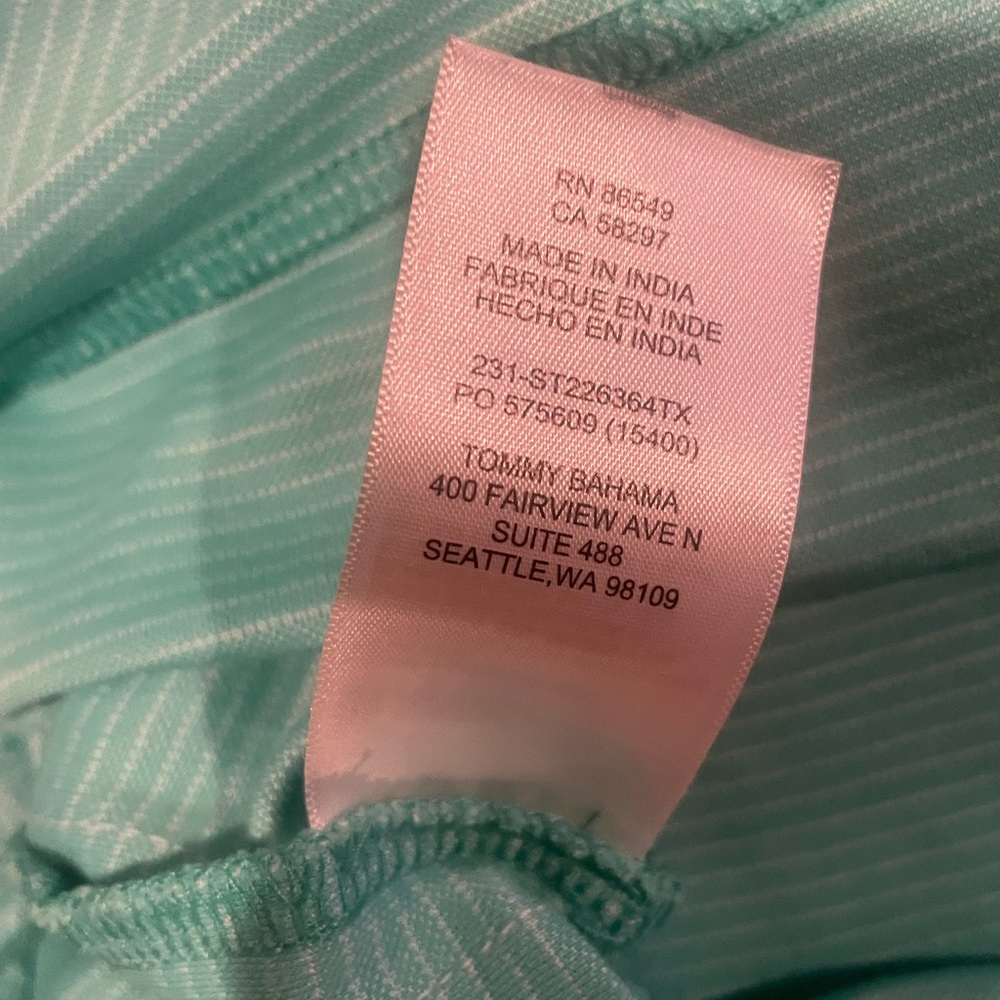 Tommy Bahama Enfielder 2.0 Polo Shirt Green/White Size Large - Picture 7 of 7